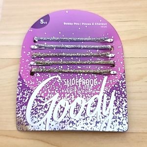 Goody Holiday Ball Enameled Bobby Pin Set - 5 Count, Silver and Gold